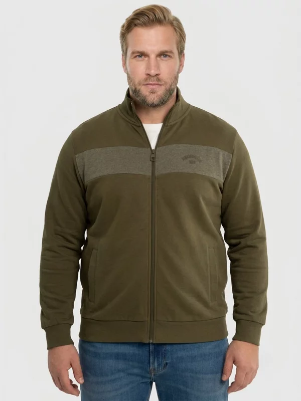 Bluza męska bawełniana na stójce khaki Johnson 303