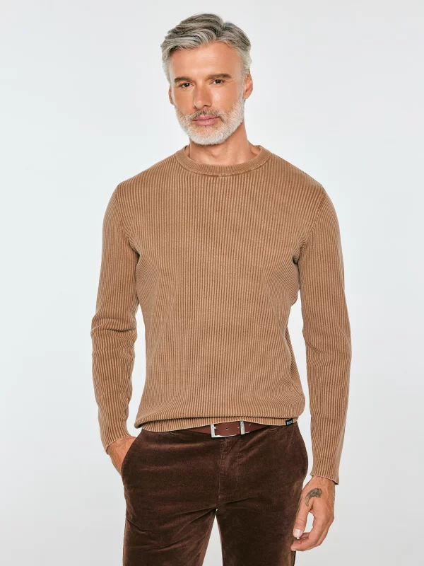 Sweter męski bawełniany brązowy Kirk 802