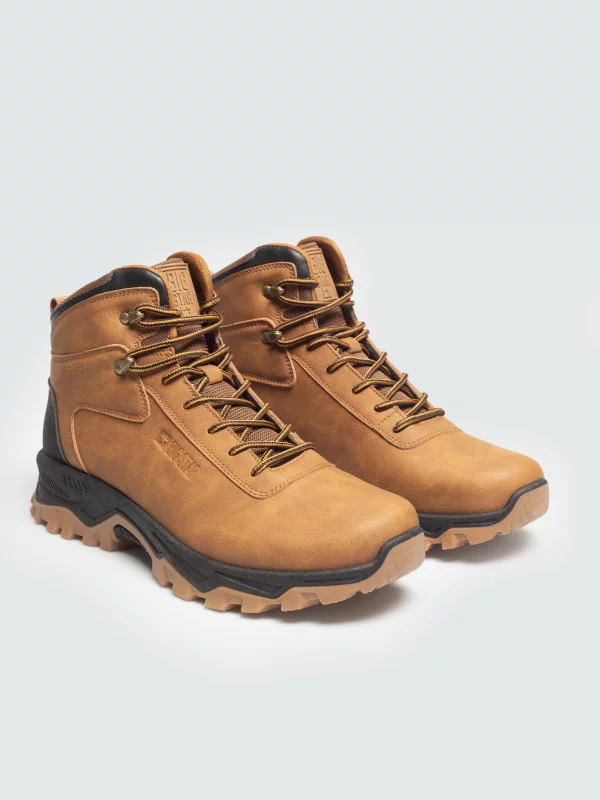 Buty męskie trekkingowe brązowe UU174350 802