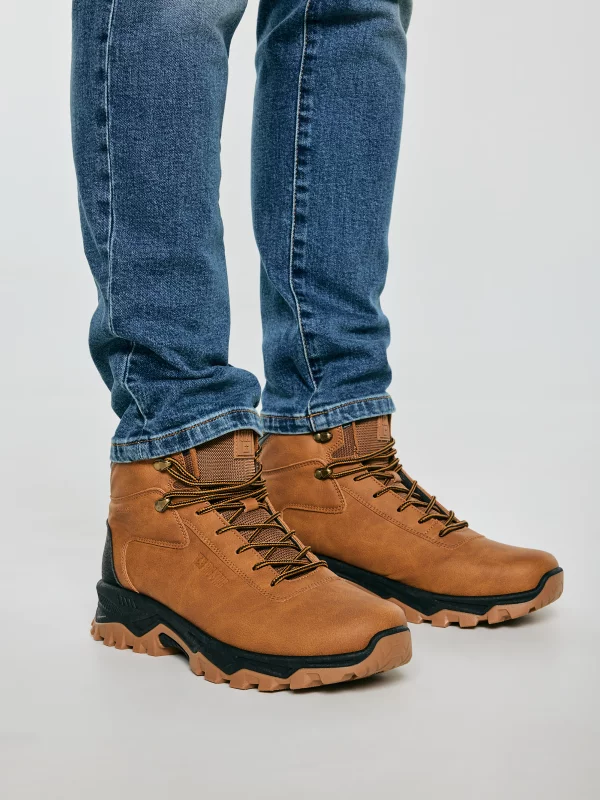 Buty męskie trekkingowe brązowe UU174350 802