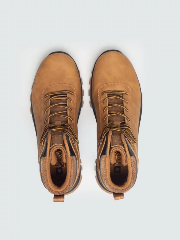 Buty męskie trekkingowe brązowe UU174350 802