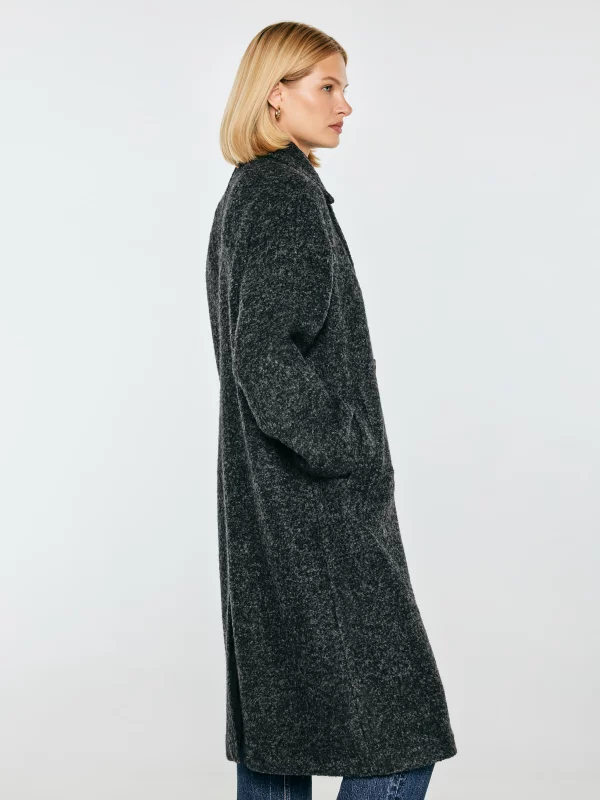 Płaszcz damski oversize z dodatkiem wełny szary Madeline 903