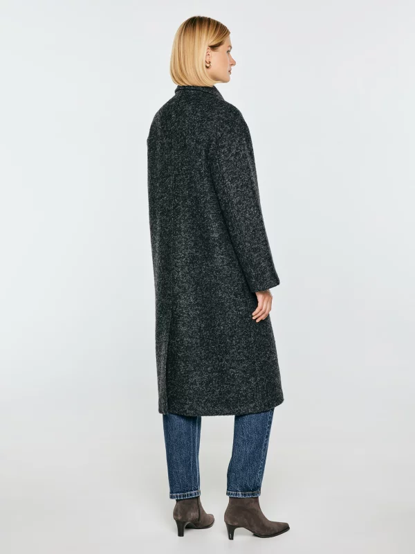Płaszcz damski oversize z dodatkiem wełny szary Madeline 903