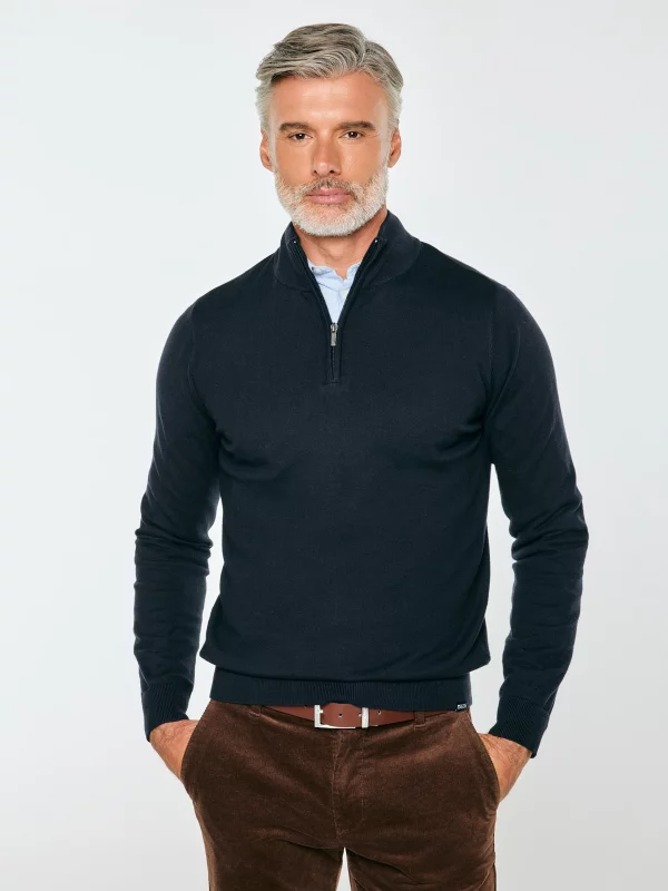 Sweter męski rozpinany granatowy MARTINES 403