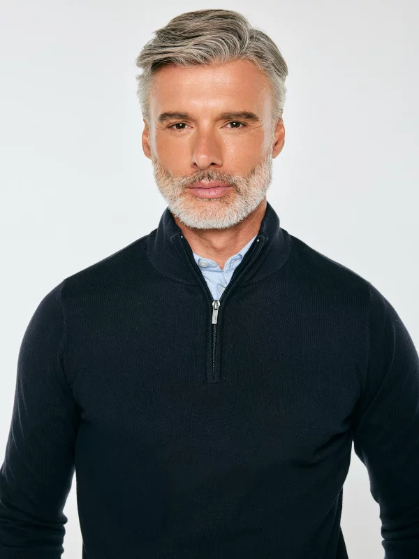 Sweter męski rozpinany granatowy MARTINES 403