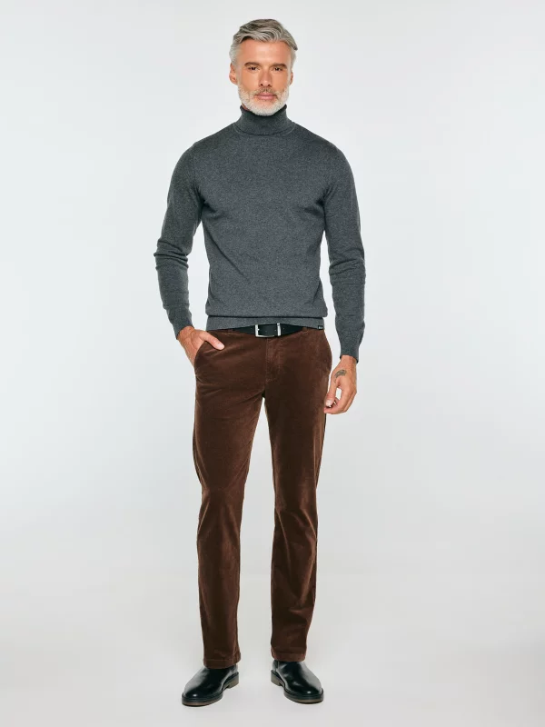 Sweter męski z golfem szary Pollen 905