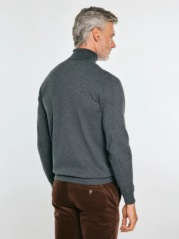 Sweter męski z golfem szary Pollen 905
