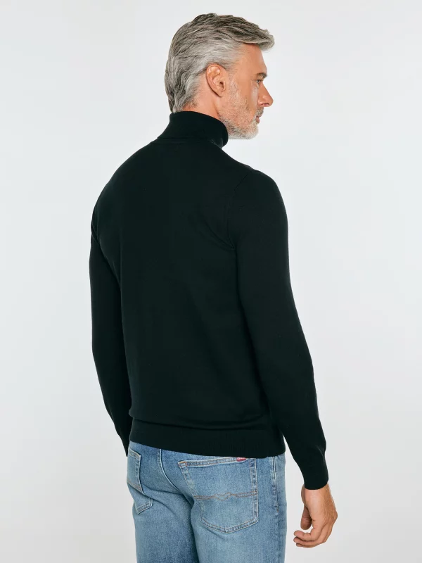 Sweter męski z golfem czarny Pollen 906
