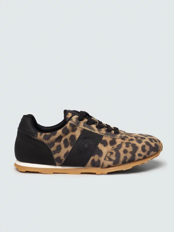 Sneakersy damskie ze skóry naturalnej zamszowej brązowe RR274845 803