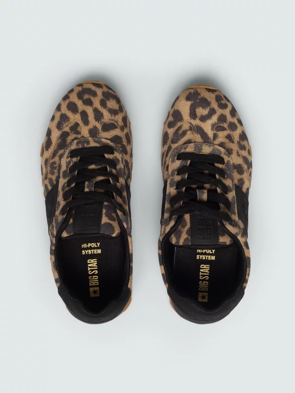 Sneakersy damskie ze skóry naturalnej zamszowej brązowe RR274845 803