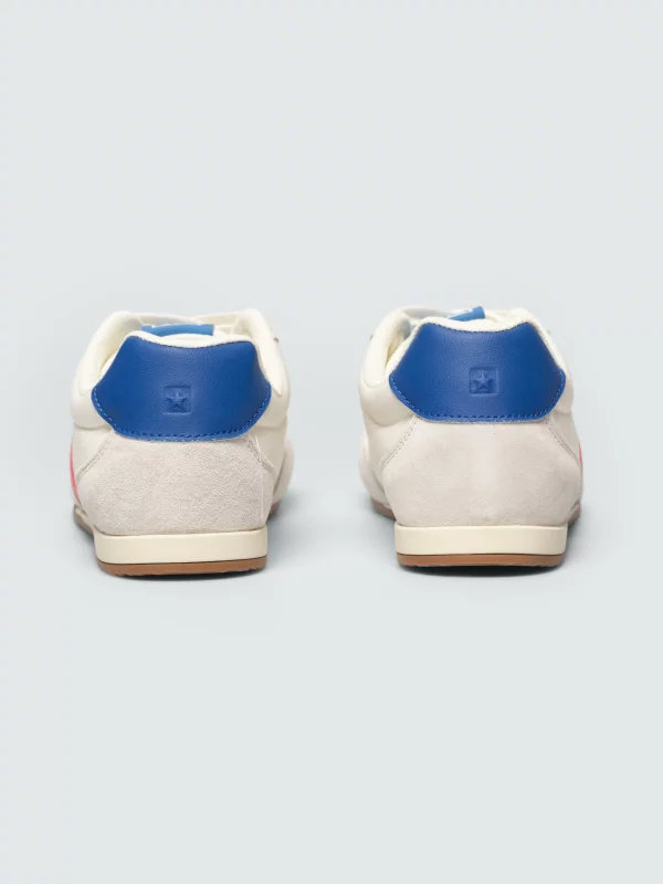 Sneakersy damskie z zamszowymi wstawkami białe TT274558 101