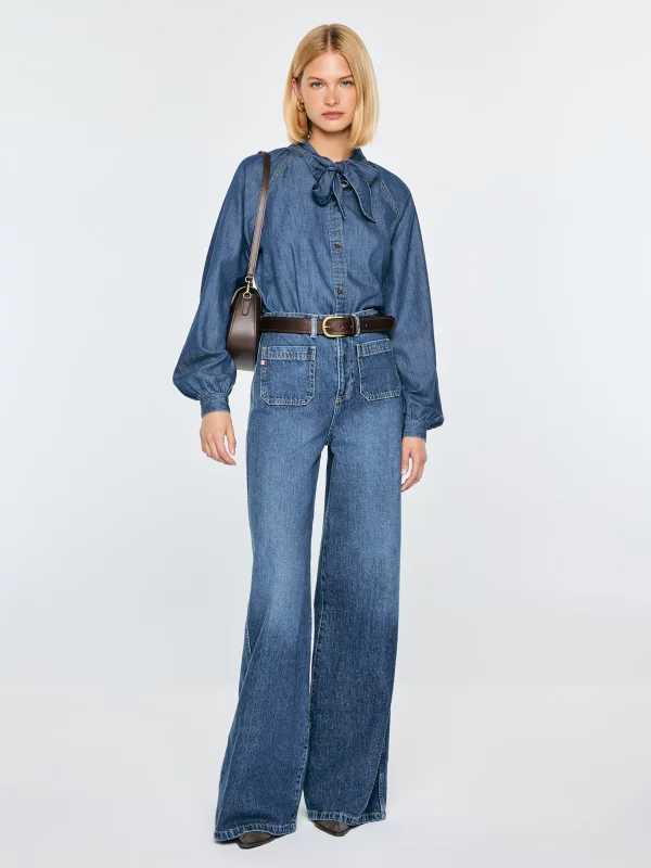 Bluzka damska jeansowa granatowa Blair 777