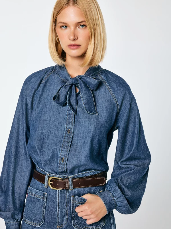 Bluzka damska jeansowa granatowa Blair 777