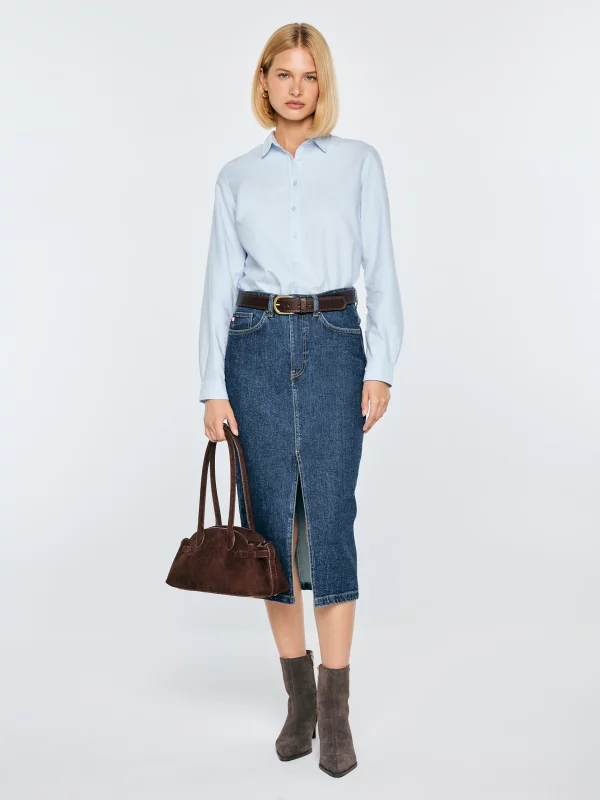 Spódnica damska midi jeansowa granatowa Cara 572