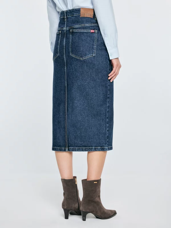 Spódnica damska midi jeansowa granatowa Cara 572