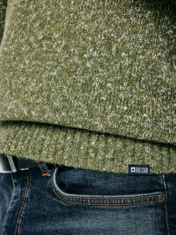 Sweter męski z wełną khaki Stanley 303