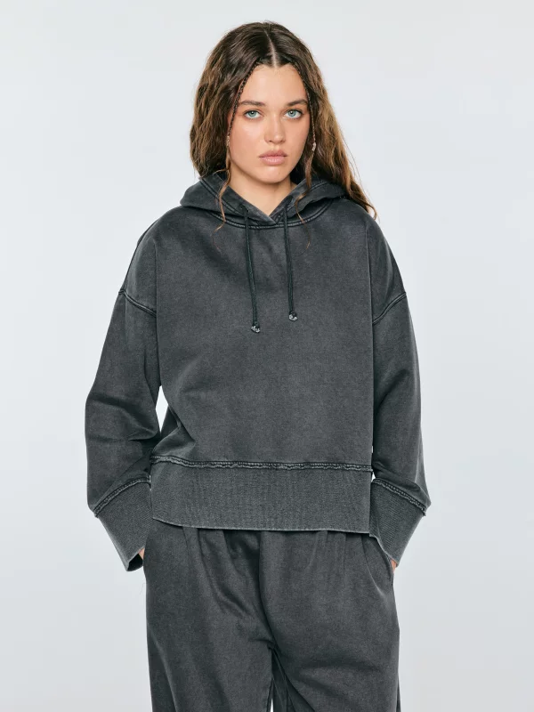 Bluza damska z kapturem czarna Agnessa 906