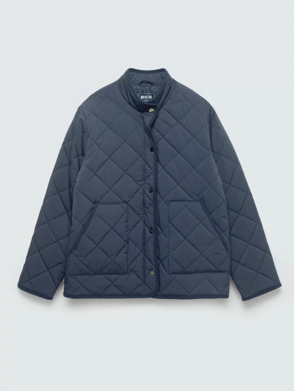 Kurtka męska typu harrington ze stójką granatowa Edmonti 403