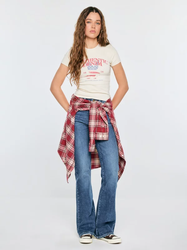 Jeansy damskie bootcut niebieskie Chiara 235