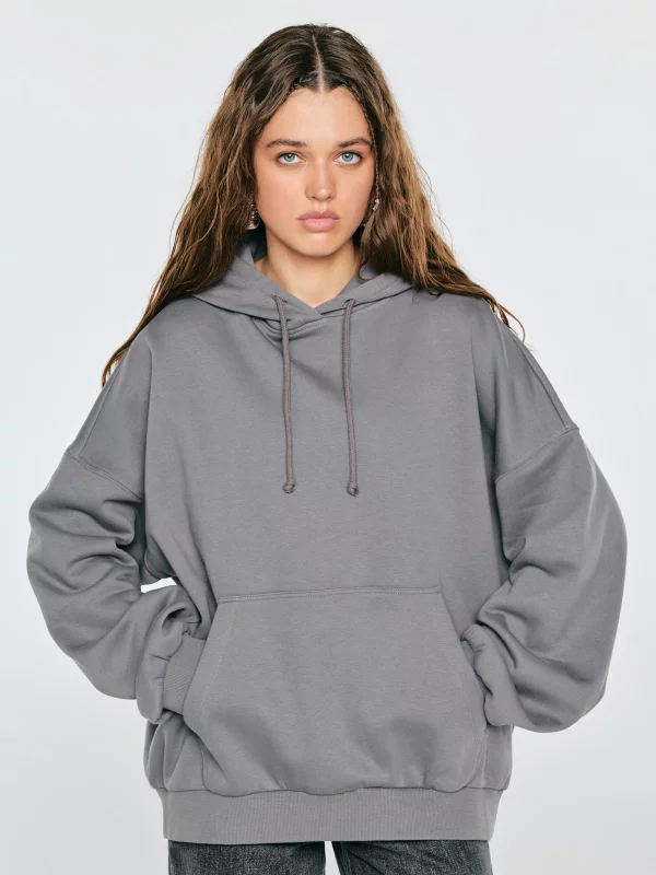 Bluza damska oversize z kapturem szara Jena 903