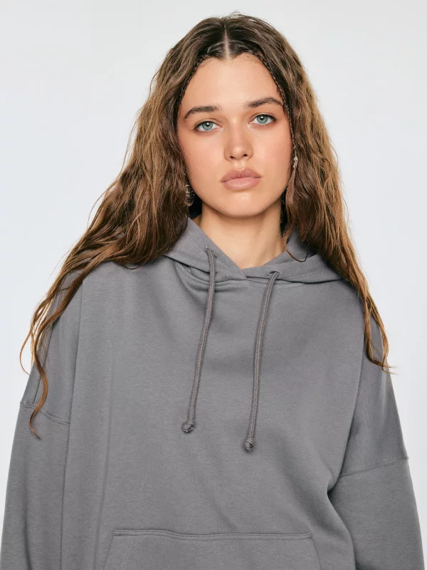 Bluza damska oversize z kapturem szara Jena 903