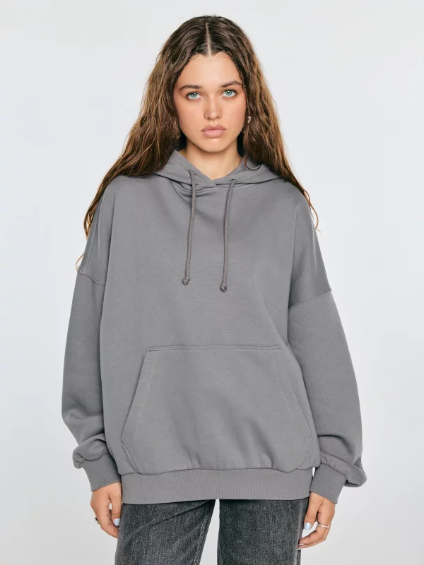 Bluza damska oversize z kapturem szara Jena 903