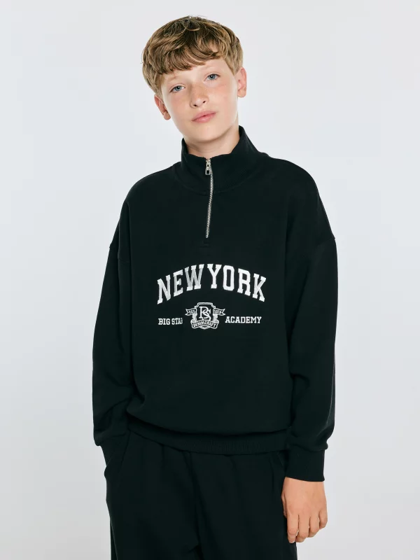 Bluza chłopięca ze stójką czarna Trever 906