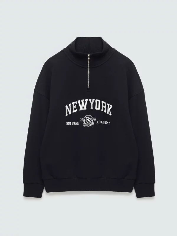 Bluza chłopięca ze stójką czarna Trever 906