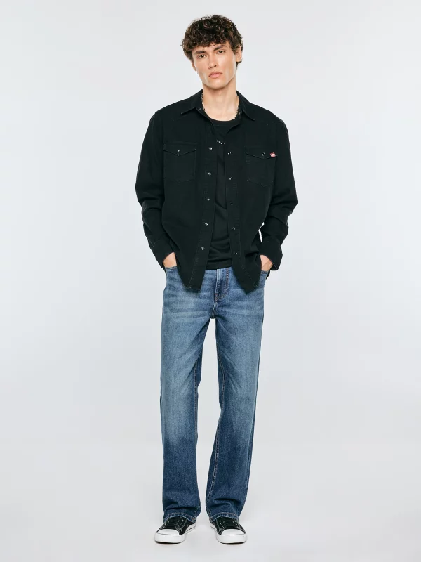 Koszula męska jeansowa czarna Western Shirt 923