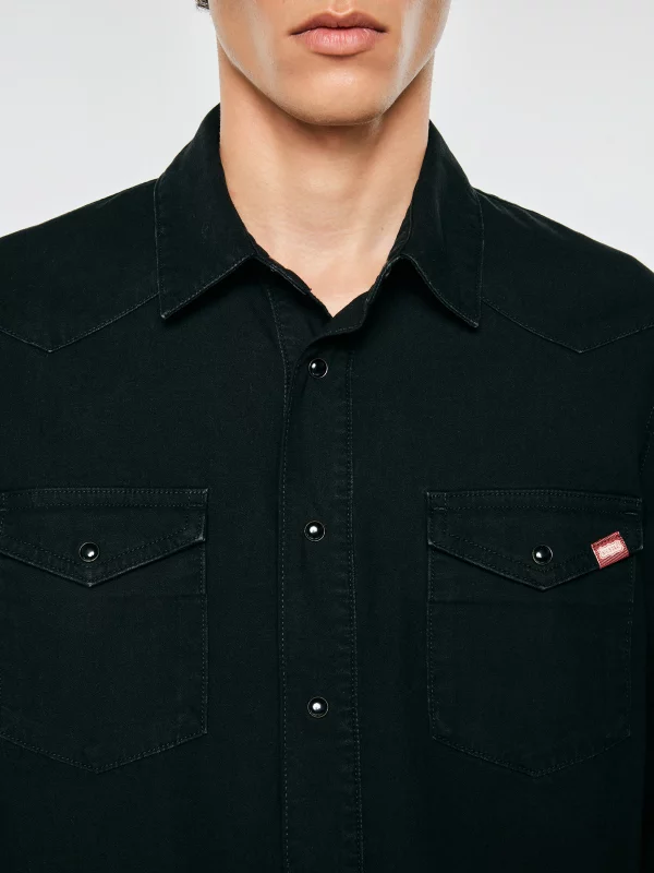 Koszula męska jeansowa czarna Western Shirt 923