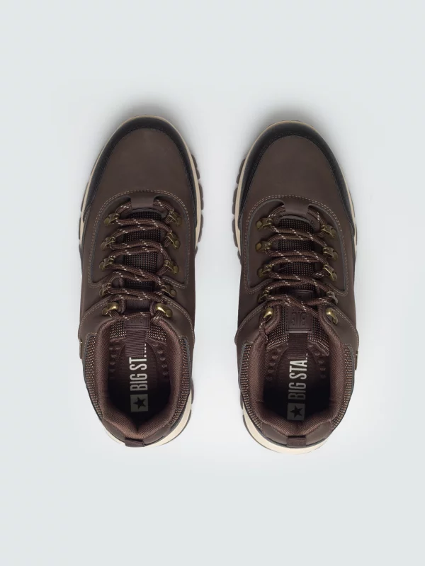 Buty męskie trekkingowe brązowe UU174188 804