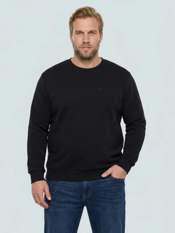 Bluza męska ze splotem pique czarna Wiler 906