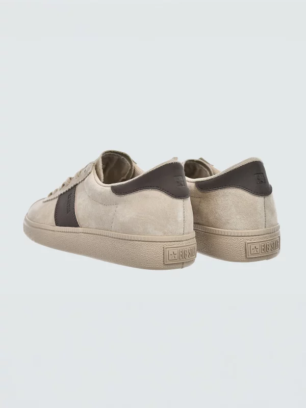 Sneakersy damskie ze skóry naturalnej zamszowej beżowe UU274440 801
