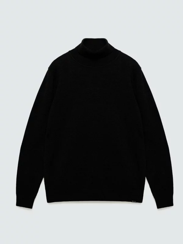 Sweter męski z golfem czarny Pollen 906