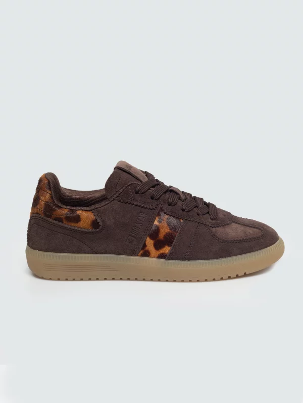 Sneakersy damskie skórzane brązowe UU274461 804