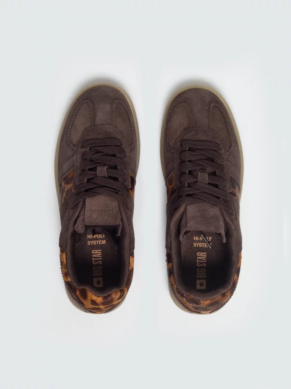 Sneakersy damskie skórzane brązowe UU274461 804