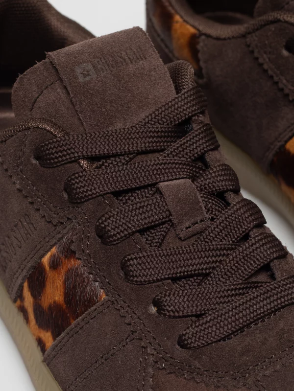 Sneakersy damskie skórzane brązowe UU274461 804