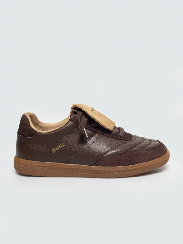 Sneakersy damskie skórzane brązowe UU274742 804