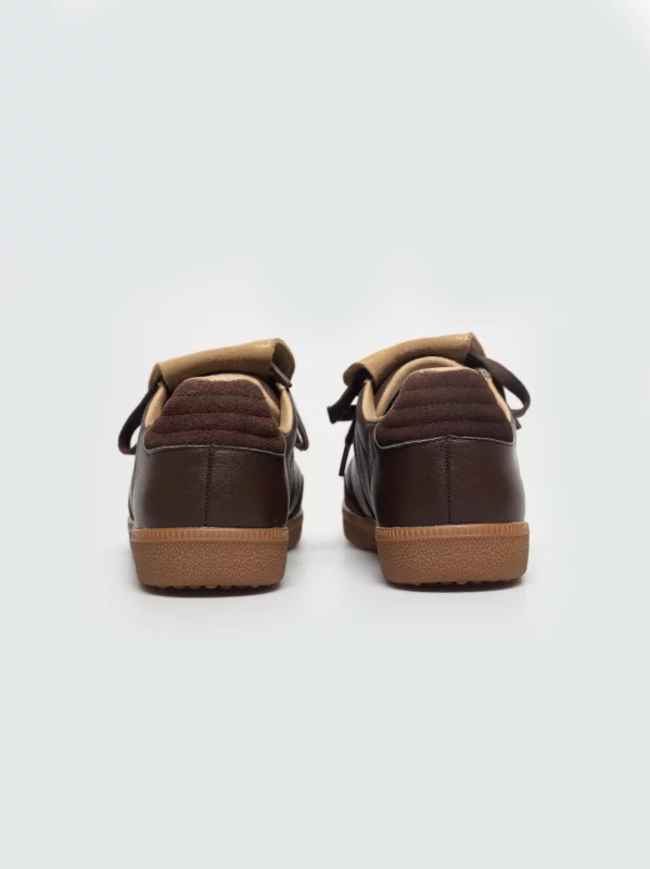 Sneakersy damskie skórzane brązowe UU274742 804
