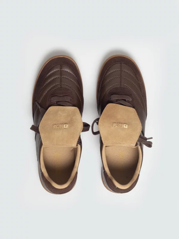 Sneakersy damskie skórzane brązowe UU274742 804