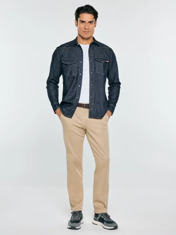 Koszula męska jeansowa granatowa Chuck 760