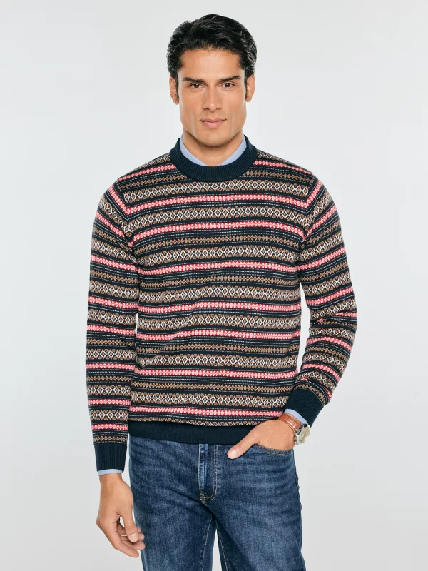 Sweter męski z motywem świątecznym wielokolorowy Lars 000