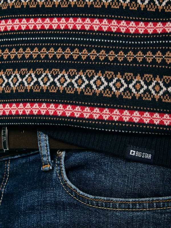Sweter męski z motywem świątecznym wielokolorowy Lars 000