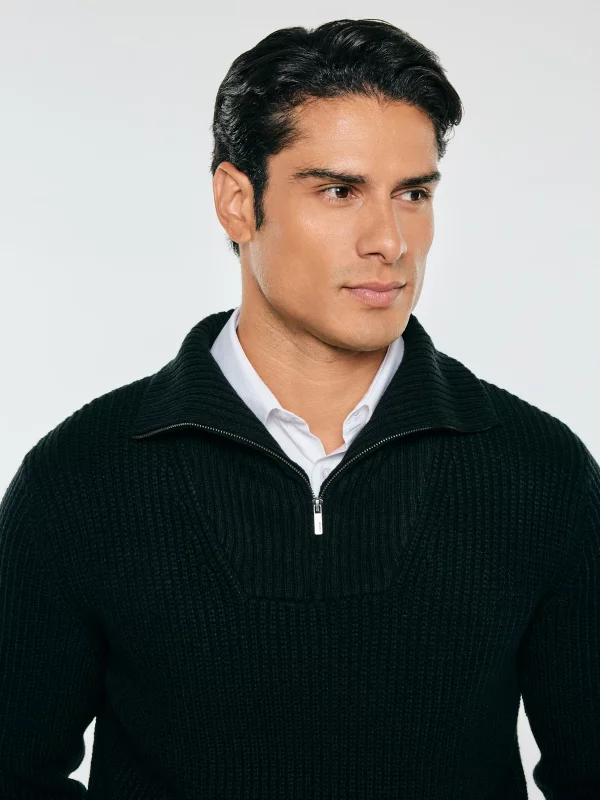 Sweter męski z wełną czarny Michigan 906