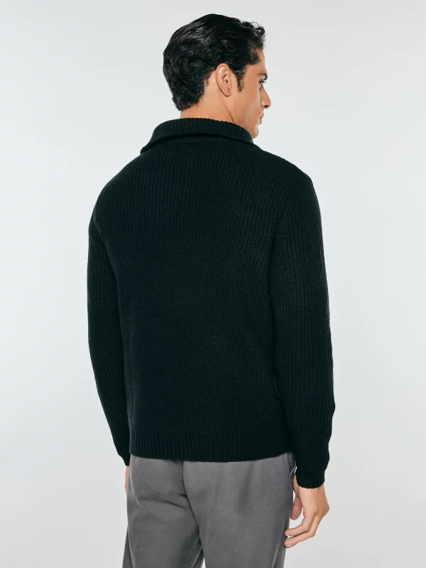 Sweter męski z wełną czarny Michigan 906