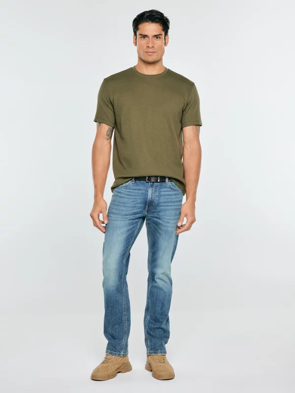 Koszulka męska o luźniejszym kroju khaki Mikes 303
