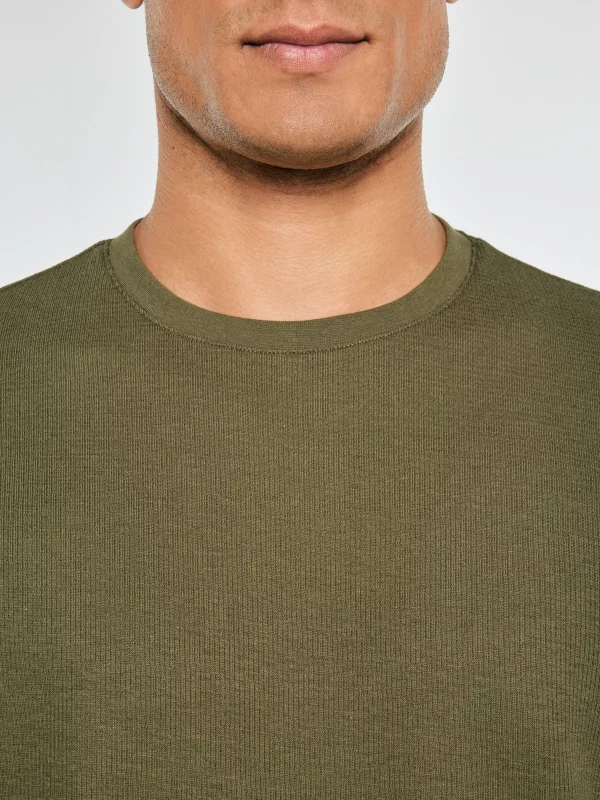Koszulka męska o luźniejszym kroju khaki Mikes 303