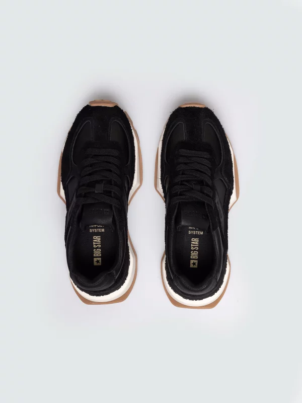Sneakersy damskie skórzane czarne UU274656 906