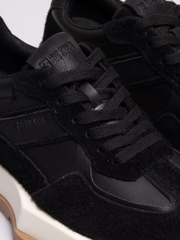 Sneakersy damskie skórzane czarne UU274656 906