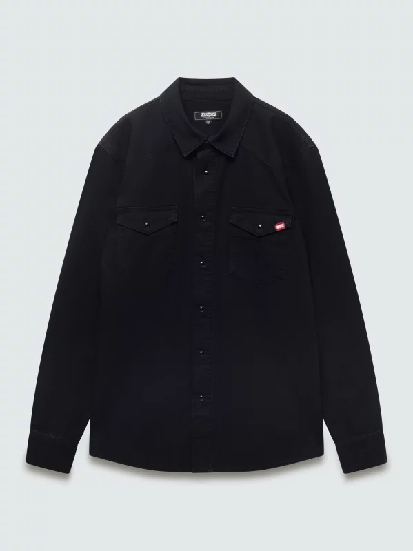 Koszula męska jeansowa czarna Western Shirt 923